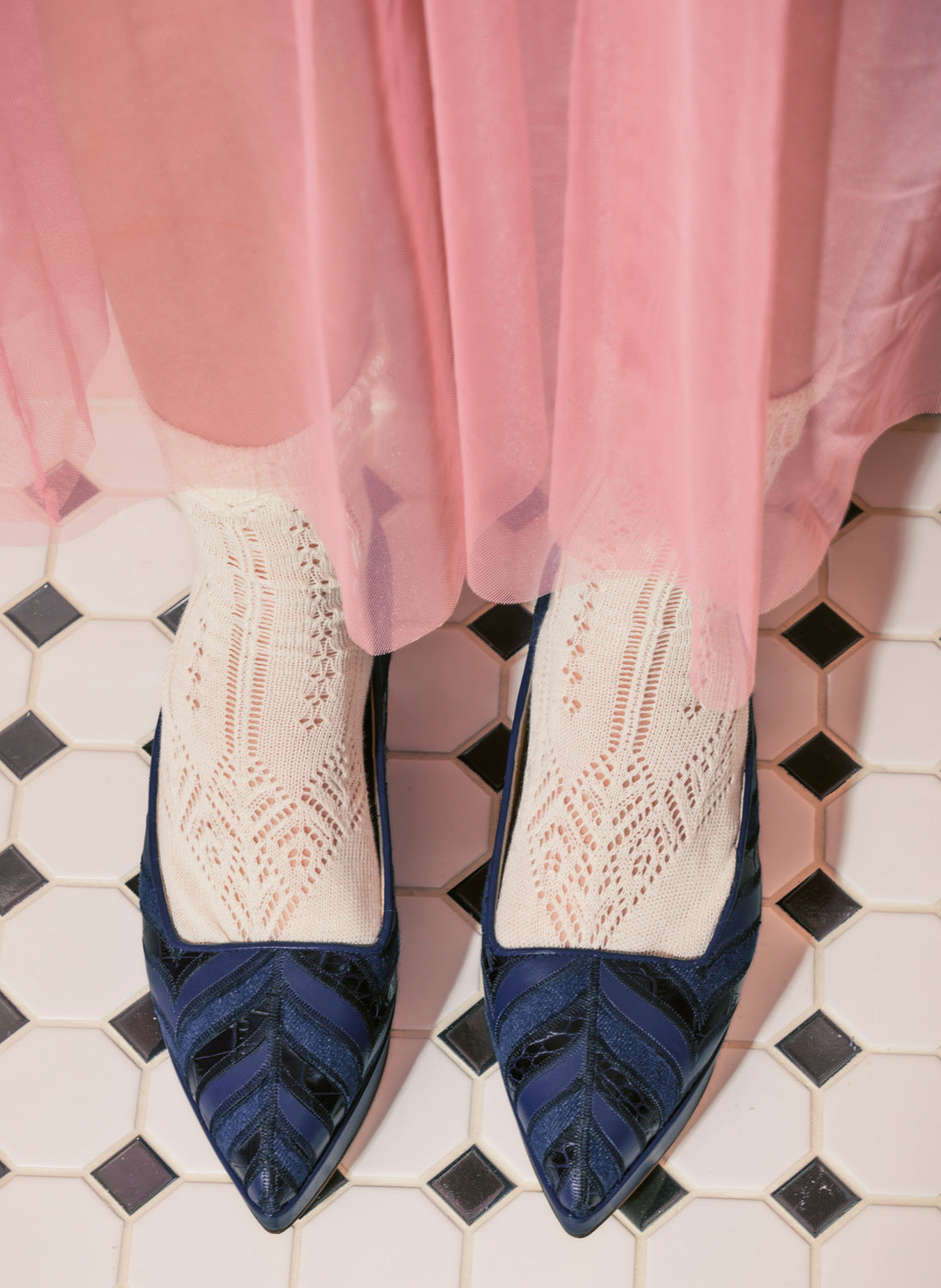 Shauna - Pump - Navy Applique